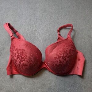 Secret Treasures Bra 36C Red Lace T-Shirt Padded Underwire